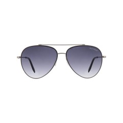 Dion Villard Men sunglasses, Silver color frame with blue lenses, metal material, aviator shape DVSG19027SBl
