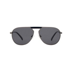 نظارة شمسية ديون فيلارد للرجال ، إطار رمادي اللون ، مادة الفولاذ المقاوم للصدأ ، شكل أفياتور DVSG19044G