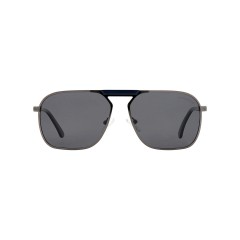 نظارة شمسية ديون فيلارد للرجال ، إطار رمادي اللون ، مادة الفولاذ المقاوم للصدأ ، أفياتور مربع الشكل DVSG19046G