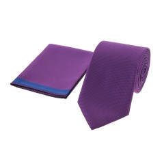 Dion Villard Medium Tie with pocket square, Microfiber, light purple DVTM1911