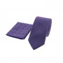 Dion Villard slim Tie with pocket square, Microfiber, purple DVTS1903