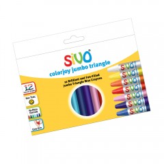 Sivo 12Pcs Colorjoy Jumbo Triangale Wax Crayons