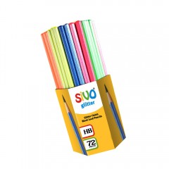 Sivo 72Pcs Glitter Hb Pencils Hex Stand