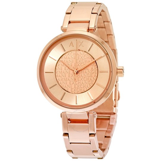 armani exchange women's rose gold watch