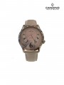 Candino Watch Ladies/Mop-Pink Dial/W Stones/Ss Case/Wht Leather Strap