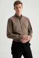Man Long Sleeve Shirt BEIGE MELANGE- XS